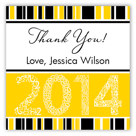 Yellow Graduation Year Square Sticker
