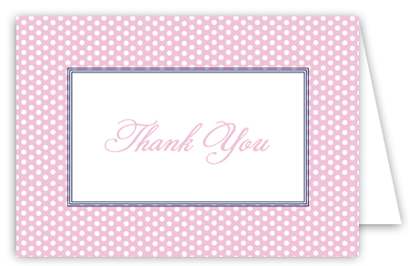 Pink Polka Dots Thank You Card