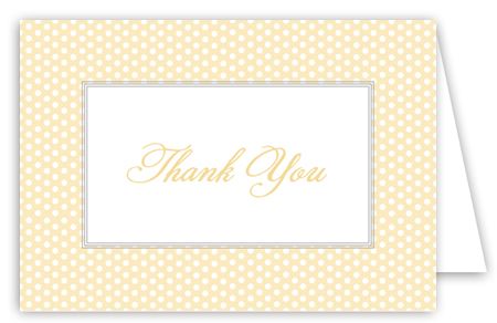 Yellow Polka Dots Thank You Card