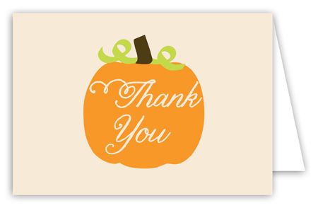 Fall Pumpkin Folded Thank You Card