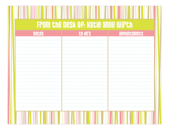Abstract Stripes Daily Calendar Pad