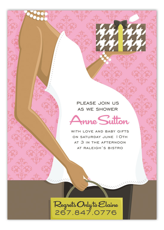 african-american-pink-belly-baby-shower-invitation-dm-in178 Get Ready for the Polka Dot Invitations Big Clearance Sale!