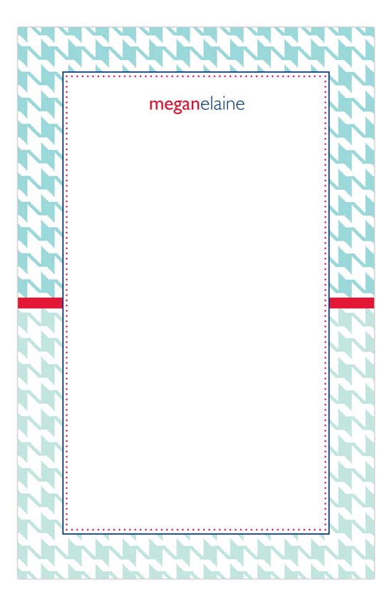 Aqua Houndstooth Notepad