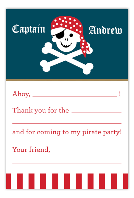 Arrr Matey Pirate Party Flat Note Card