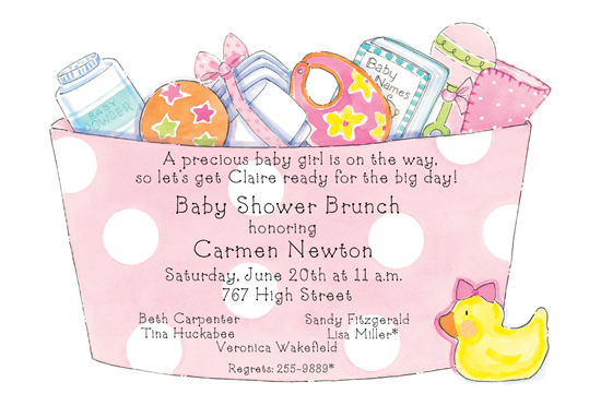 baby-girl-basket-die-cut-invitation-picp-20644dc Cheap Invitations, Cheap Stationery & Cheap Party Invitations