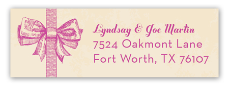 Baby Girl Bow Address Label