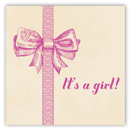 Baby Girl Bow Square Sticker