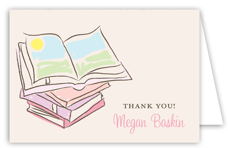 Baby Shower Books Girl Note Card