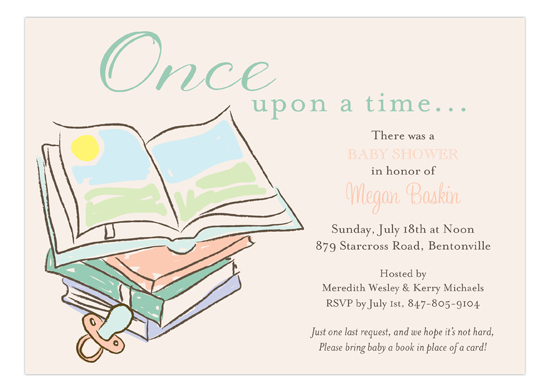 Baby Shower Books Neutral Invitation