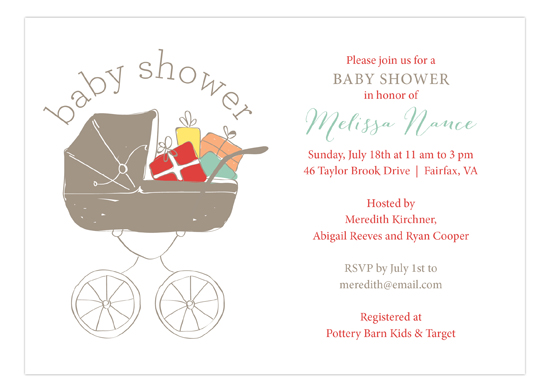 Baby Shower Stroller Neutral Invitation