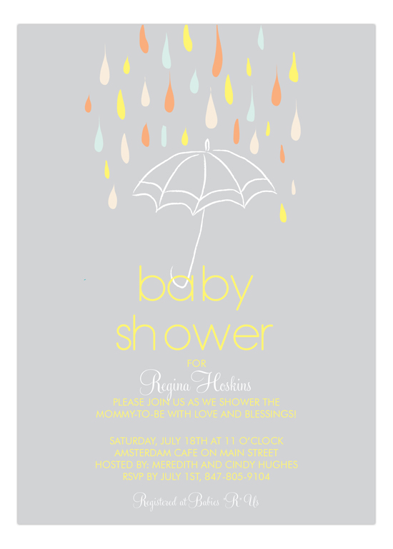 Baby Shower Umbrella Neutral Invitation