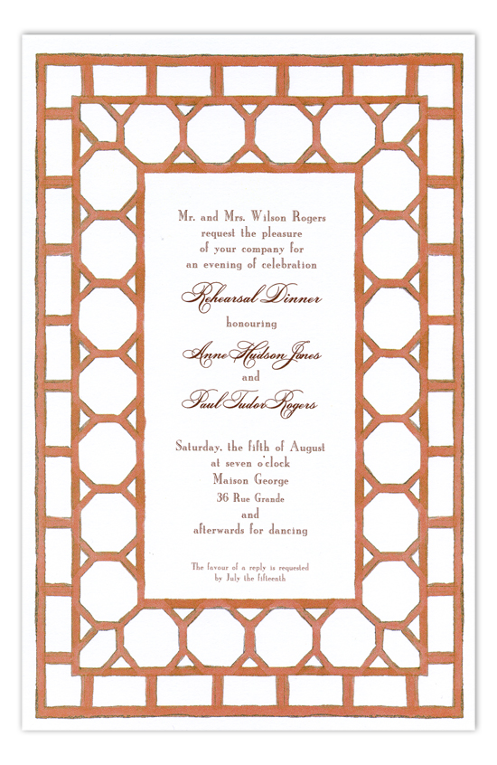 Bamboo Peach Invitation