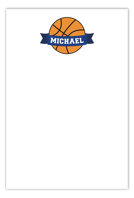 Basketball Banner Flat Note Card