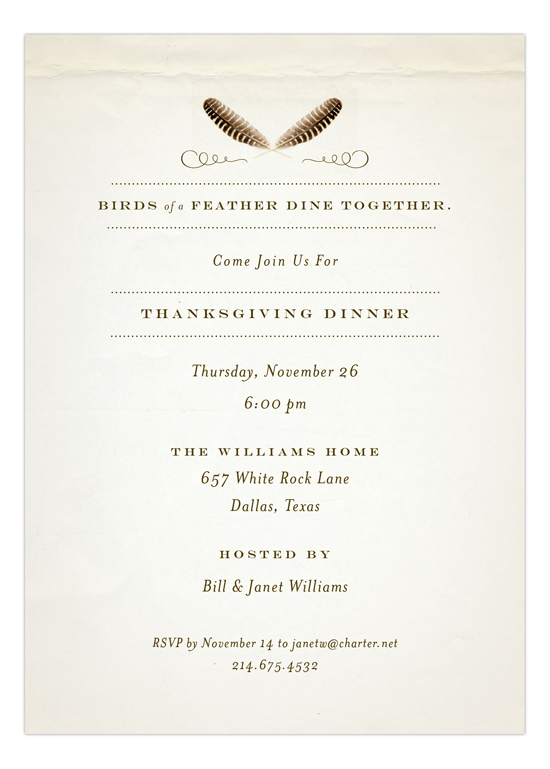 birds-of-a-feather-invitation-fp-np57fh1100fp Thanksgiving Dinner Ideas