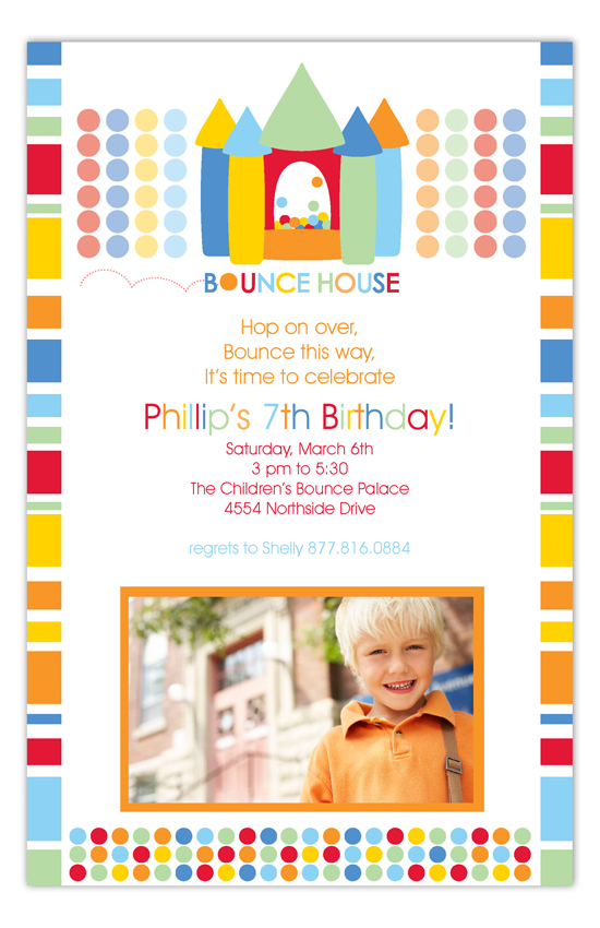 Birthday Bounce House Primary Photo Card