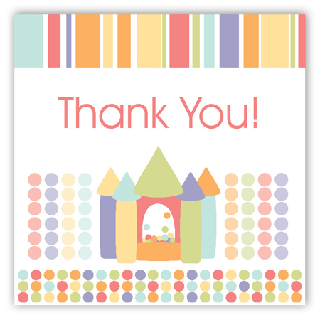 Birthday Bounce House Pastels Square Sticker