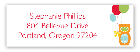 Birthday Owl Address Label