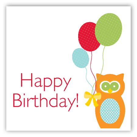 Birthday Owl Gift Tag