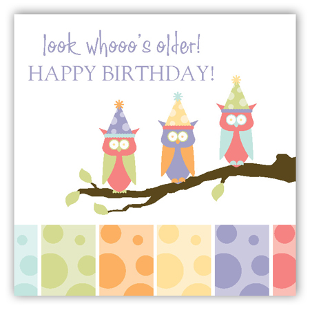 Birthday Owls Gift Tag