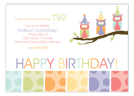 Birthday Owls Invitation