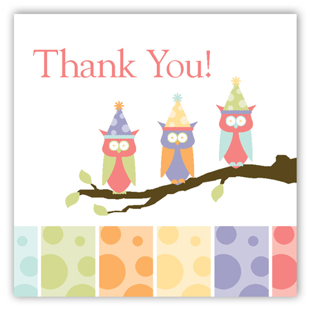 Birthday Owls Square Sticker