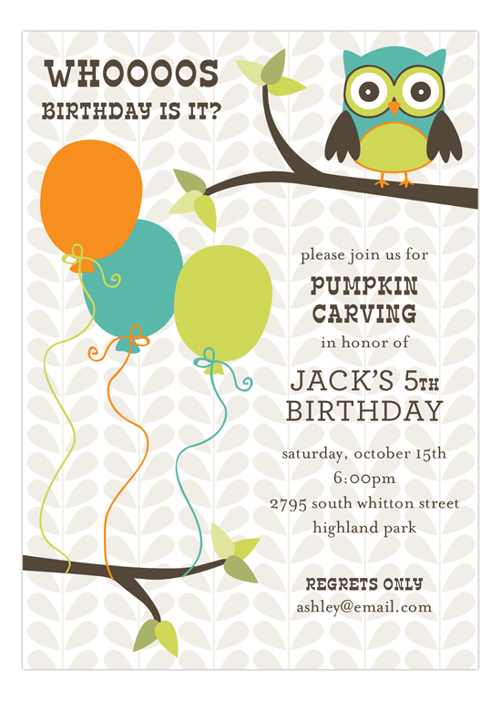 Birthdays Are A Hoot Invitation