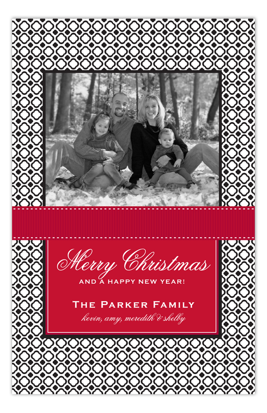 Black Cheer Custom Family Photo Cards