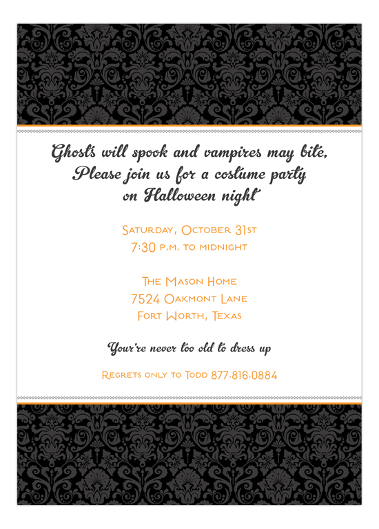 Black Halloween Damask