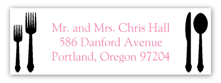 Black Plated Dinner Address Label