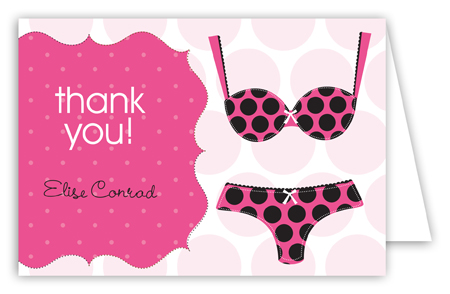 Black Polka Dot Undies Folded Note Card