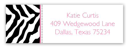 Black Zebra Address Label