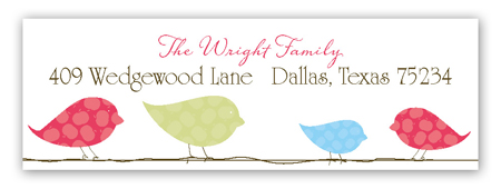 Blue Birds on a Wire Address Label