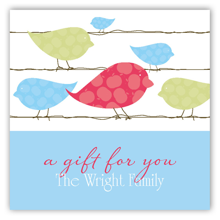 Blue Birds on a Wire Square Sticker