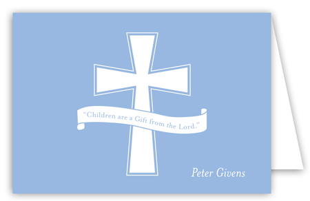 Blue Cross Banner Note Card