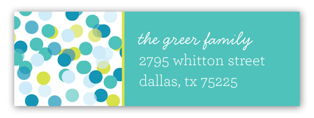 Blue Falling Confetti Address Label