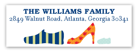 Blue Family Shoes Address Label