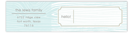 Blue Hello Faux Bois Envelope Wrap