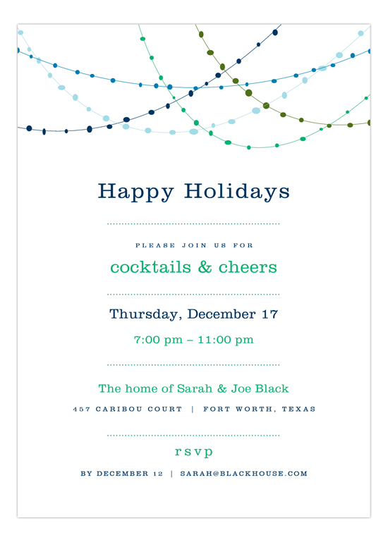 Blue Holiday Swag Invitation