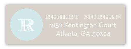 Blue Monogram Cross Address Label