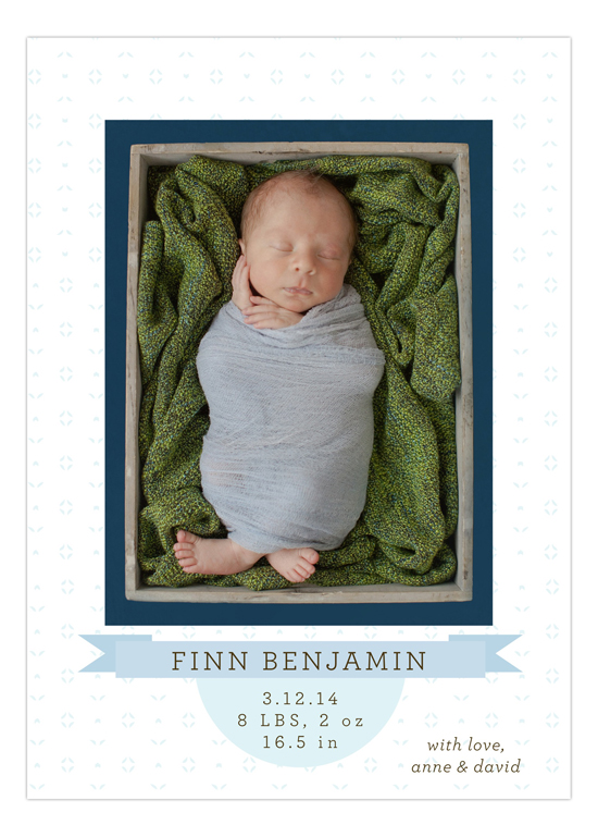 Blue Pattern Banner Photo Card