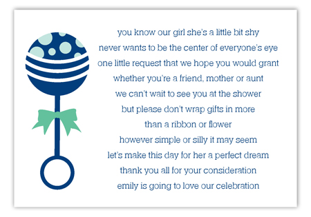 Blue Rattle Enclosure Card