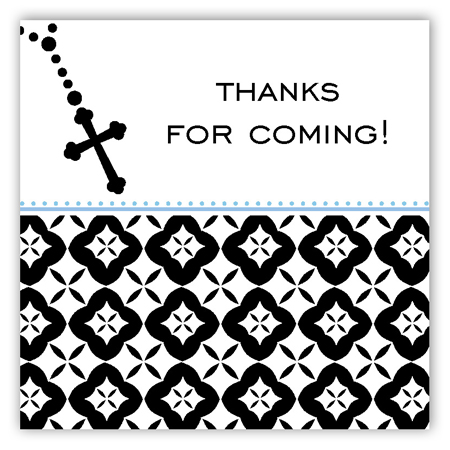 Blue Rosary Beads Square Sticker