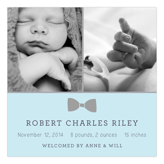Bow Tie Baby Photo Card