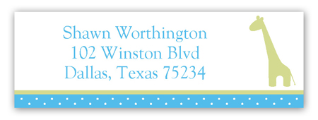 Boy Giraffe Icon Address Label