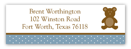 Boy Teddy Bear Icon Address Label