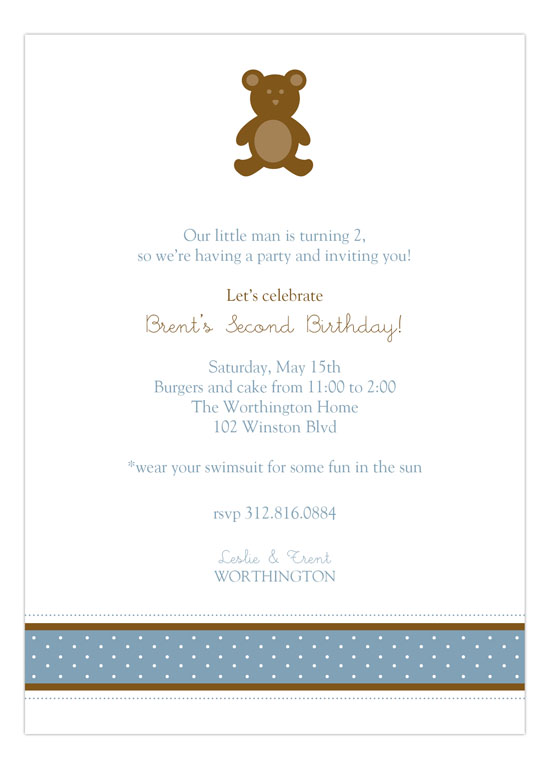 Boy Teddy Bear Icon Invitation