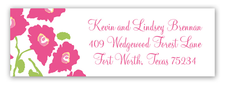 Bright Pink Poppies Address Label