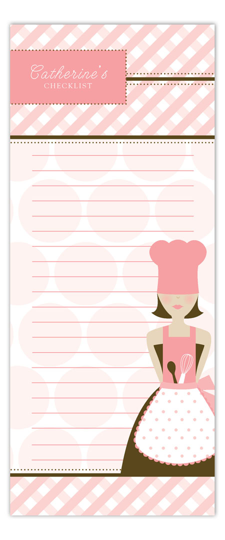 Brunette Chef Notepad