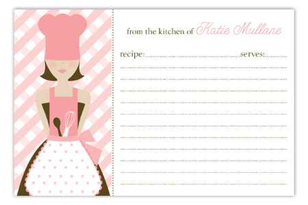 Brunette Chef Recipe Card