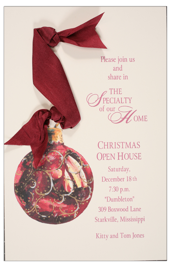 Burgundy Bauble Invitation